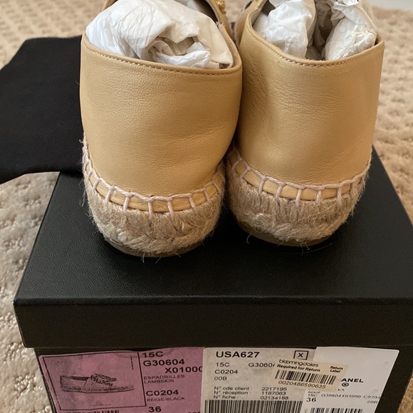❌NOT AVAILABLE ❌ CHANEL double espadrilles beige/black with studs - Picture 4 of 16